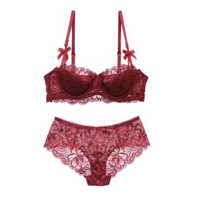 

HOT 2017 Fashion Sexy charming lace bra gather together Shape Wear women bra set Comfortable Underwear women bras lace bra set