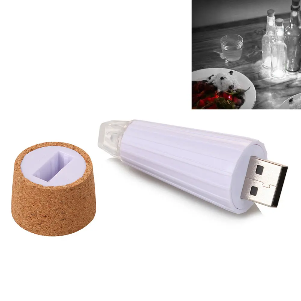 

Cork Shaped 1pc / 3pc / 5pc USB Rechargeable LED Glowing Wine Bottle Cork Light Lamp Party Holiday Festival Decoration