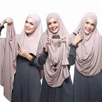 85180cm muslim jersey scarf double loop instant hijab femme musulman headwrap islamic headscarf hijabs cotton modal shawl