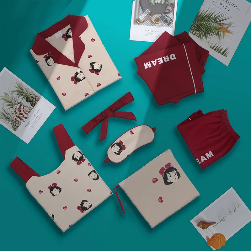 JRMISSLI сексуальный хлопковый костюм с героями мультфильмов 7 шт. пижамные