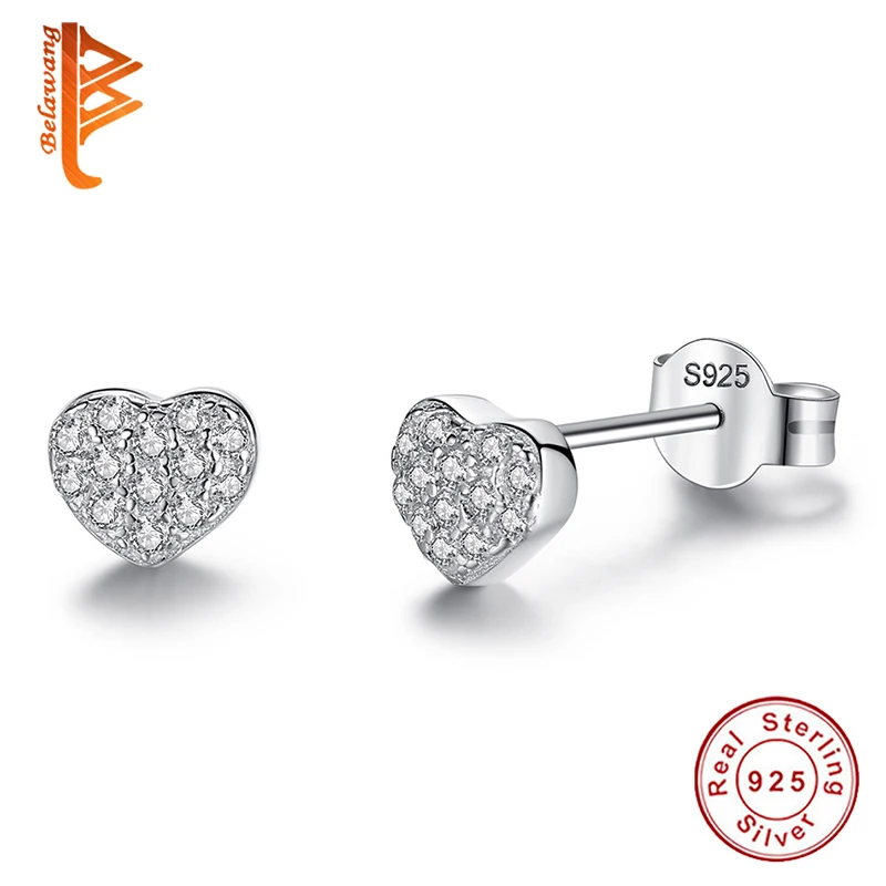

Серьги-гвоздики женские из серебра 925 пробы с фианитами