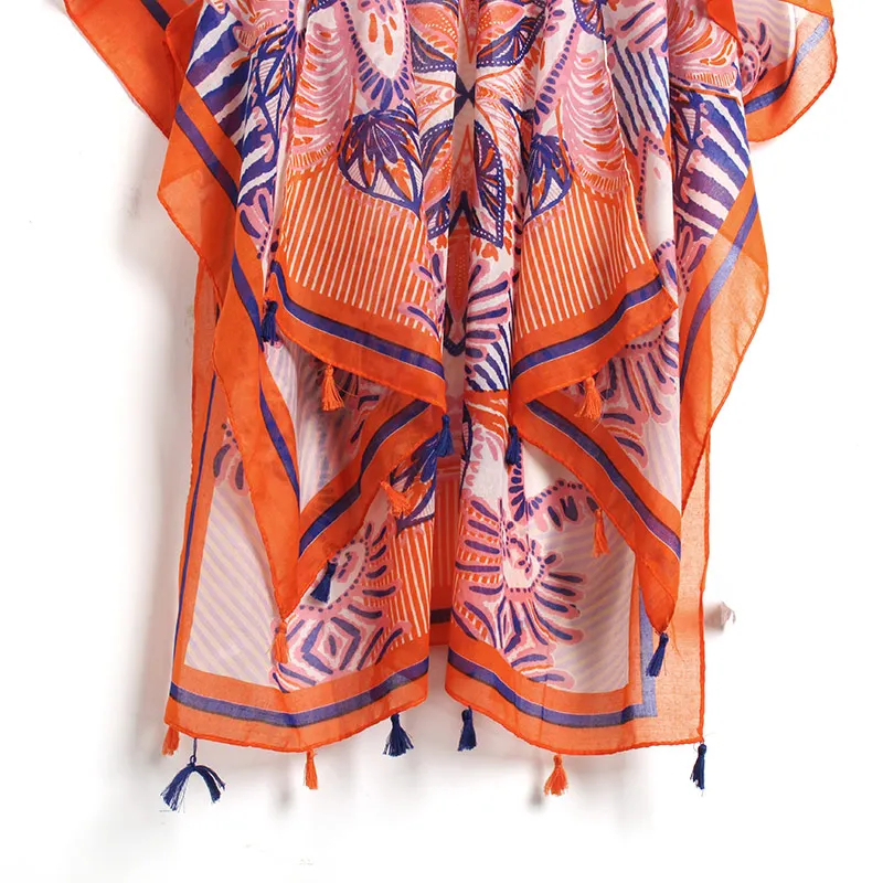 Sexy Summer Robe De Plage Beach Tunic Cover Up dress Kaftan Pareo Ups Printed Sarong Bathing Suit 2018 |