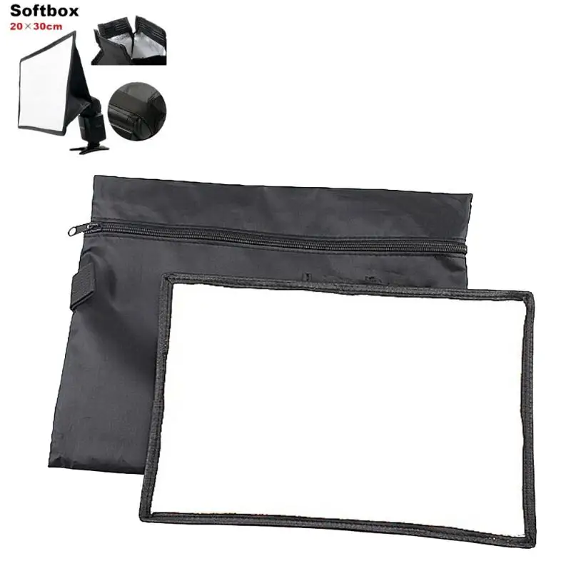 Softbox 20 см* 30 см Универсальный складной вспышка света Диффузор Softbox софтбокс для Canon Nikon pentax Все DSLR камеры 580EX SB600