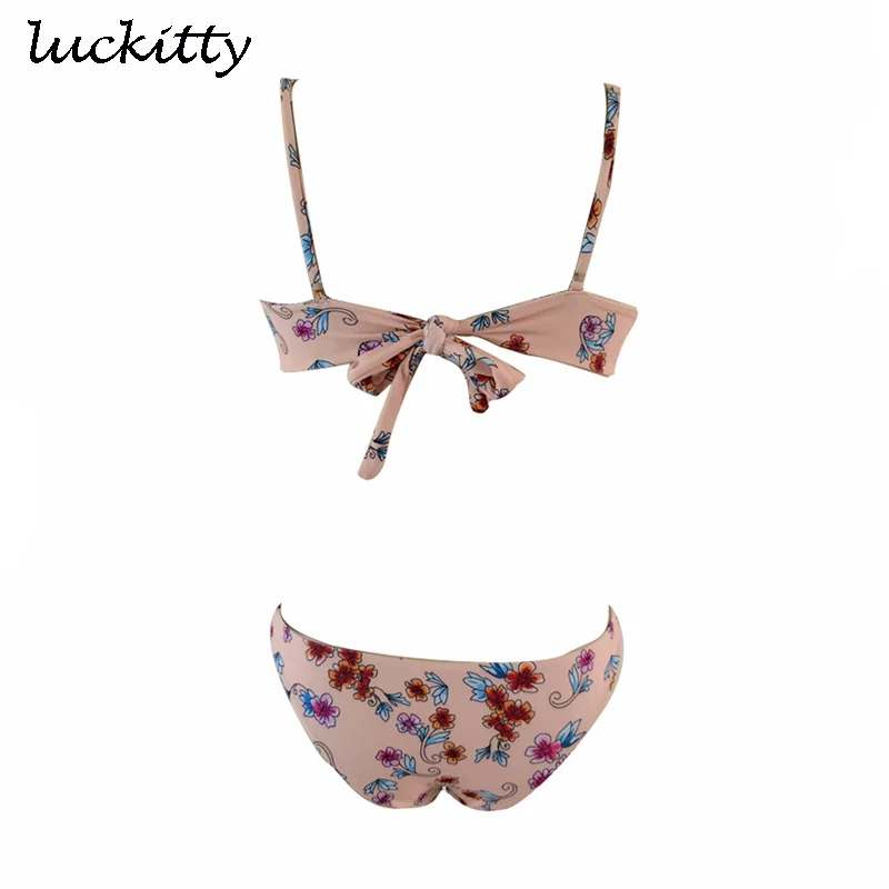 Женский комплект бикини 2018 бандажный купальник с бюстгальтером пуш-ап без