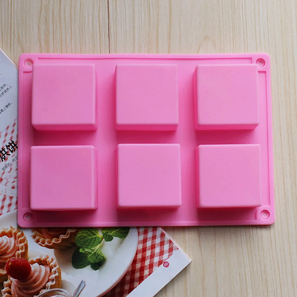 Квадратная форма для мыла 6 ячеек печать выпечка 3D Ручная работа искусственное
