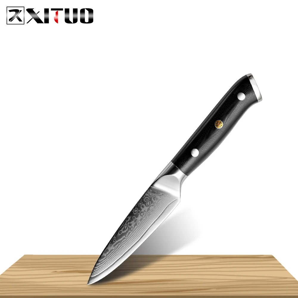 3.5 Paring knife XITUO дамасский нож шеф-повара набор кухонных ножей для резки мяса Sankotu Практичный Нож Для Резки костей японский нож Gyuto Слива ручка для ногтей - Цвет: 3.5 Paring knife