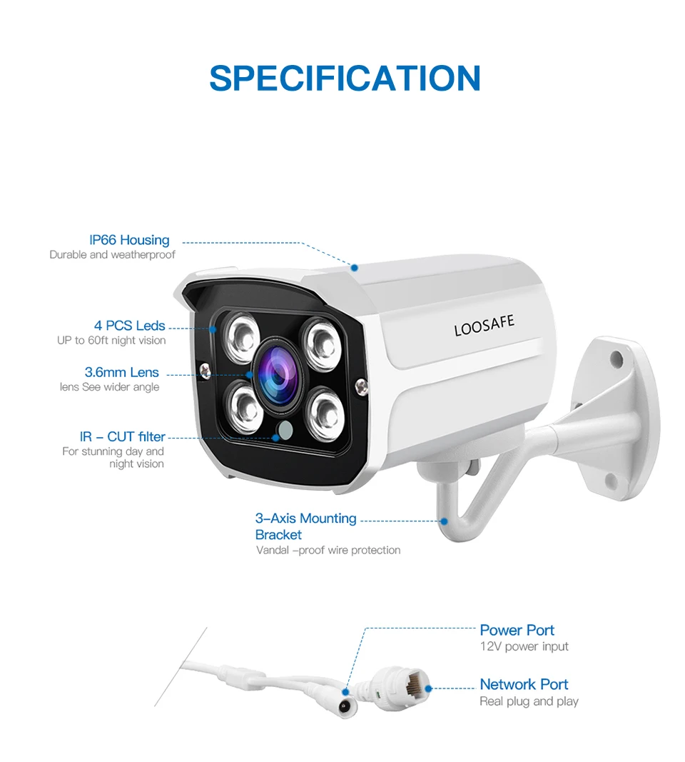 LOOSAFE 1080P POE NVR комплект 4 шт Аудио запись звука безопасности ip-камера 4CH HDD P2P Onvif Система видеонаблюдения 1 ТБ HDD
