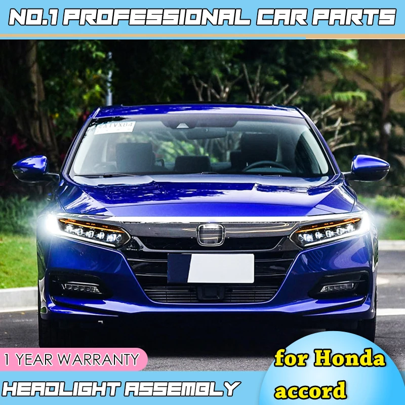 Автомобильный Стайлинг для Honda accord фары все светодиодный фары для Honda accord все светодиодный свет с динамическим сигналом поворота