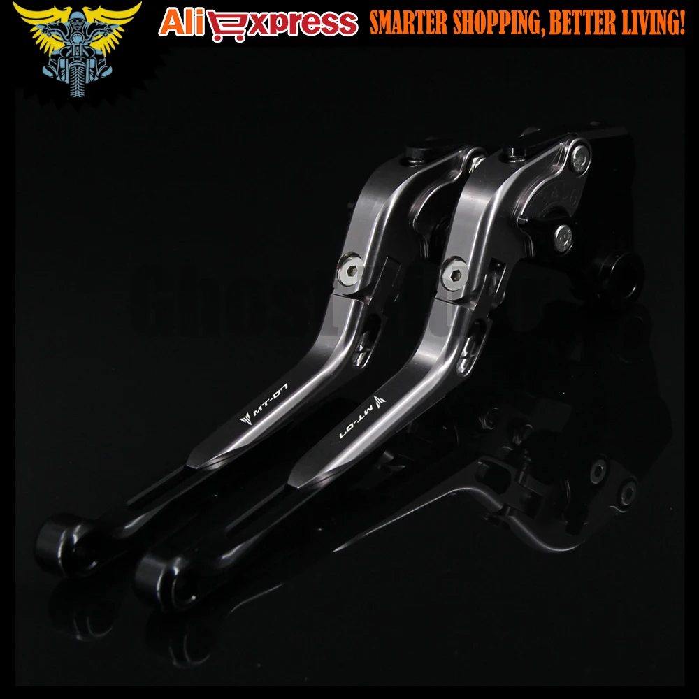 Для Yamaha MT 07/FZ 07 2014 2015 2016 лазерный логотип (MT 07) черный + титан ЧПУ Складной Выдвижная
