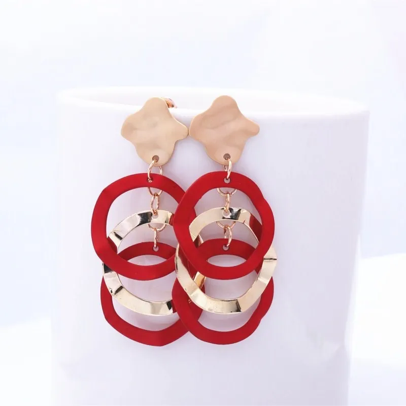 Круглые геометрические акриловые полимерные серьги капли для женщин Винтажные