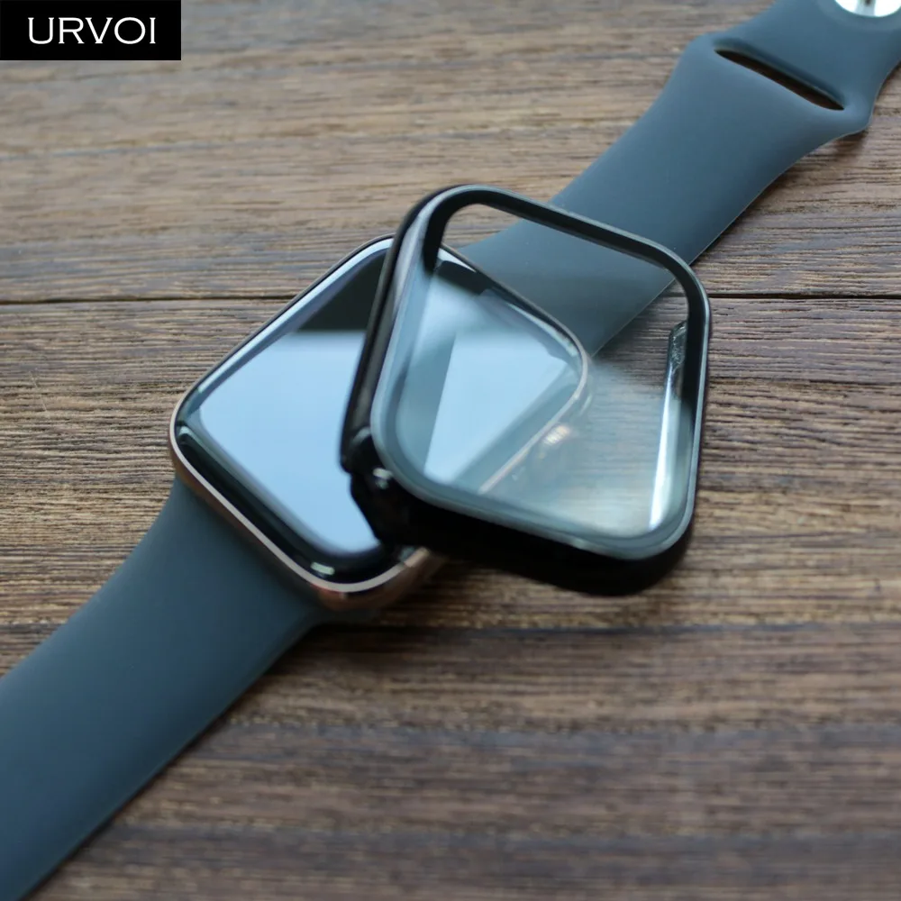 URVOI полный Чехол для Apple Watch series 5 4 3 2 пластиковый бампер жесткая рамка крышка с