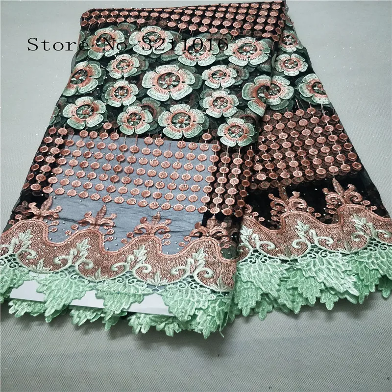 2019 Best selling african cord lace High quality orange french fabric with plenty stones for Nigeria guipure wedding | Дом и сад