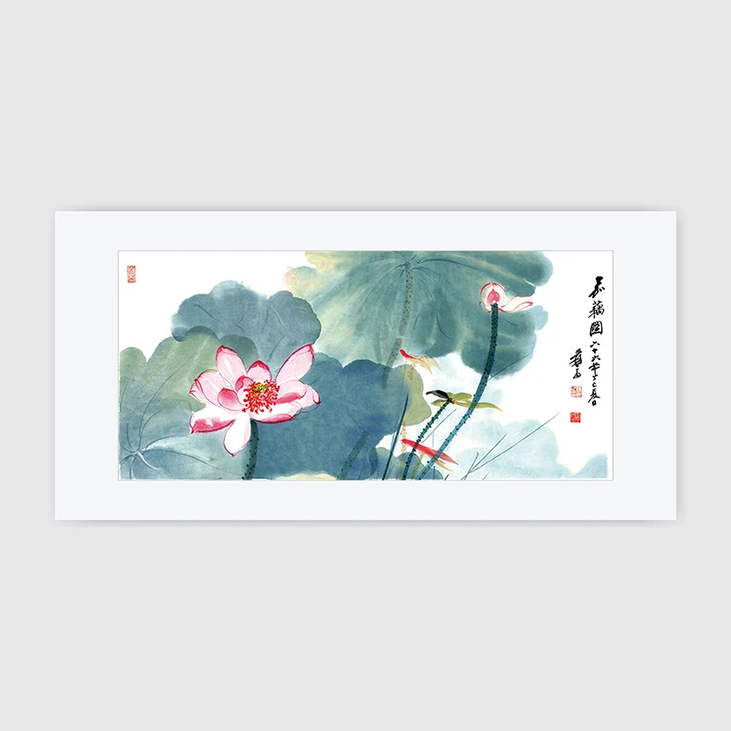 The traditional Chinese painting decorative Chang lotus living room bedroom frameless mural|decorative painting|traditional chinese paintingchinese |