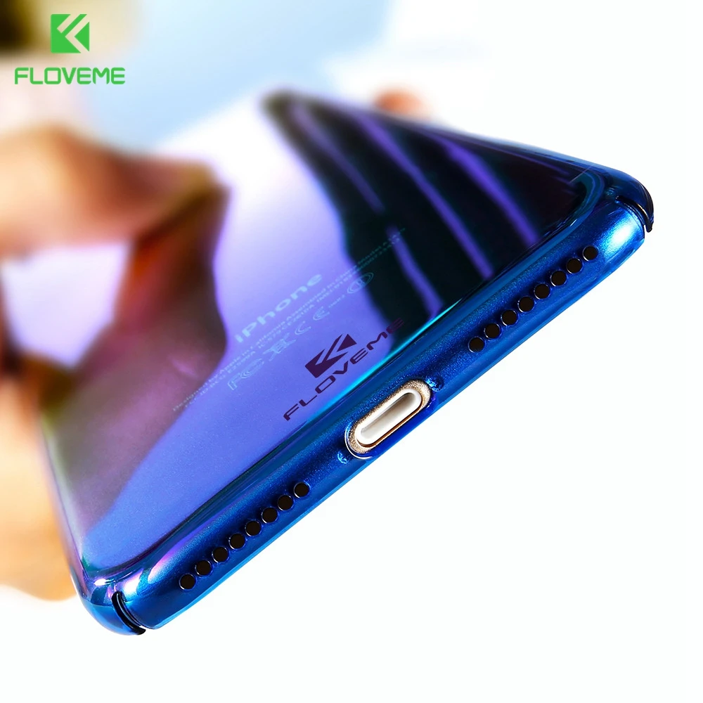 Floveme самый продаваемый чехол для iPhone X 5 5S SE 6 S 7 8 Plus Ultra Slim Blue Ray свет градиент цвет