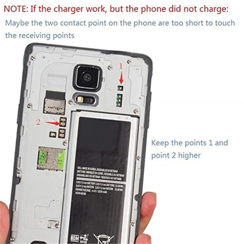 Qi Беспроводной Зарядное устройство Модуль приемника для samsung Galaxy Note 4 Note4 подать заявку на Qi Беспроводной зарядного устройства 5V 750mA черный