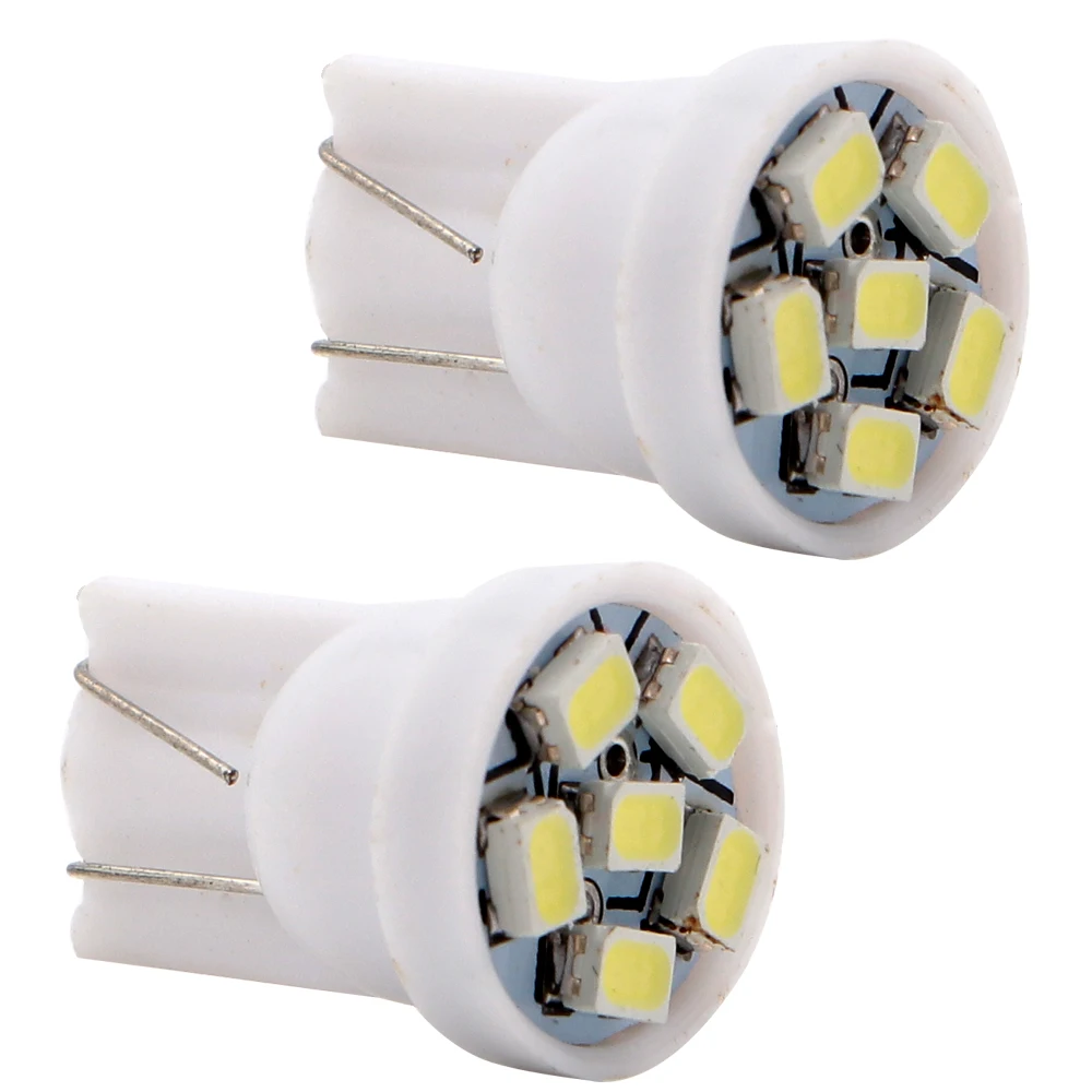 1000 шт. Светодиодная лампа для автомобиля DC 12v лампада Свет T10 1206 8 SMD супер белый 194