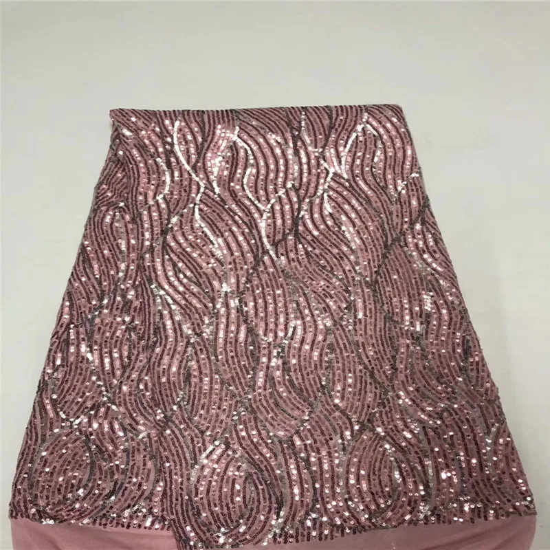 Madison Latest French Lace Fabric 2019 Tulle With Sequins Embroidery African Wedding For 5yards | Дом и сад