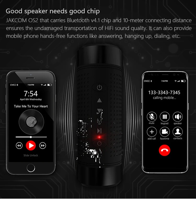 Jakcom Os2 открытый Bluetooth динамик водонепроницаемый 5200 мАч Внешний аккумулятор велосипедный портативный сабвуфер бас динамик с светодиодный светильник