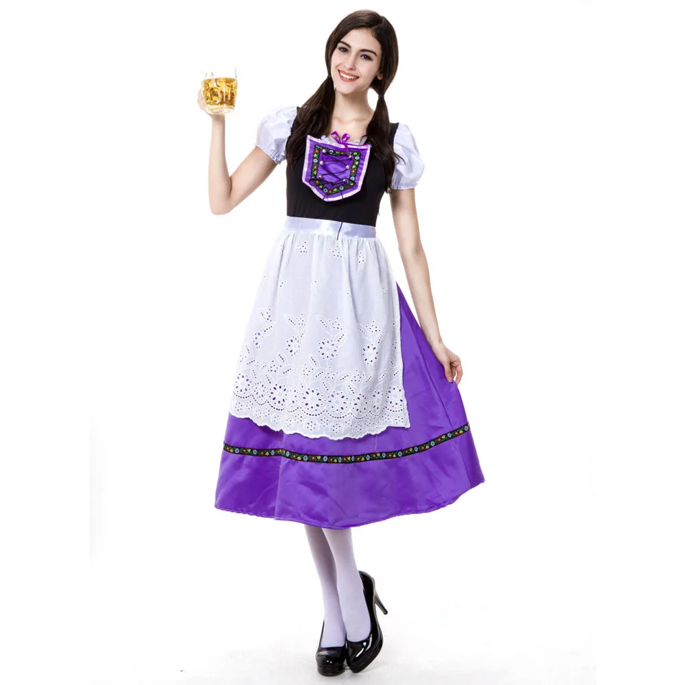 Женский длинный костюм фиолетовой горничной для Хэллоуина|cosplay dress|halloween cosplaymaid