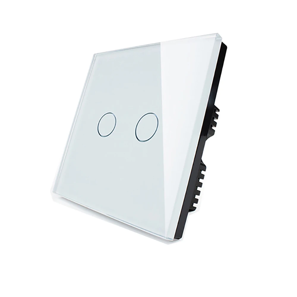 White Smartdust сенсорный выключатель света Великобритании стандартный AC110~ 250 V светодиодный индикатор на Выкл настенный выключатель 2 Gang 2 Way лестницы переключатель - Цвет: White