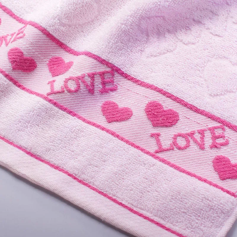 Жаккардовое Мягкое хлопковое полотенце LOVE для уборки дома лица ванной комнаты