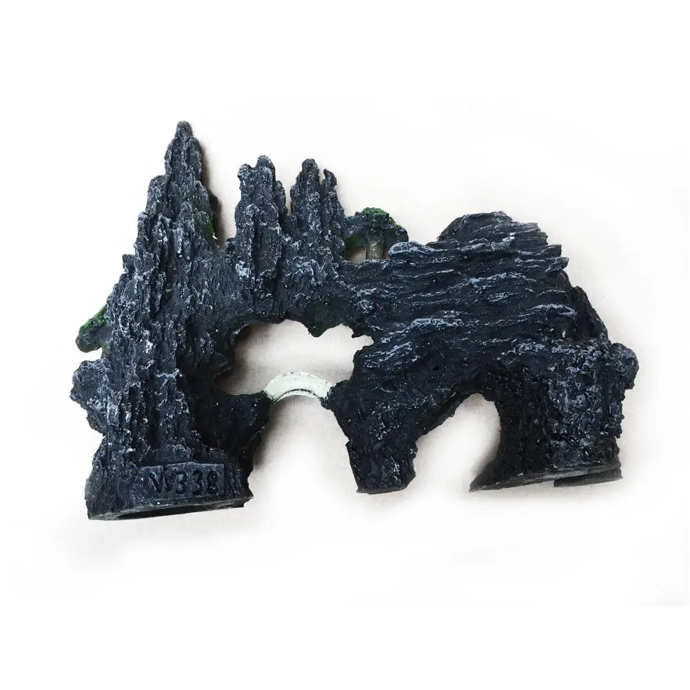 Аквариум с видом на горы орнамент дерево каменная пещера украшение для аквариума