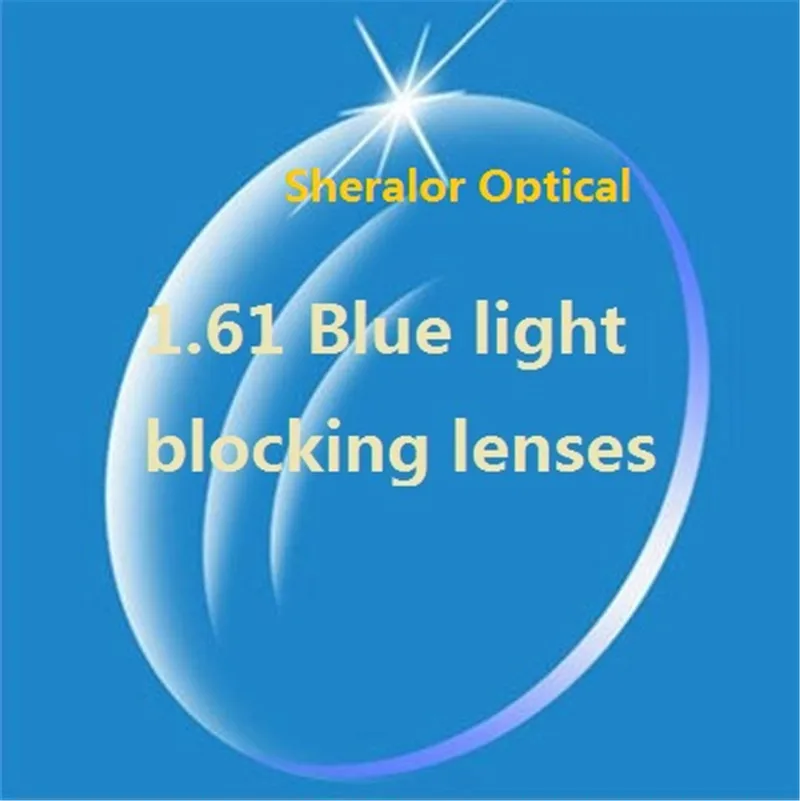 

Retail sales genuine myopia 1.61 index -8.25 to -10.00 slim prescrition Spherical single vision lenses with blue block