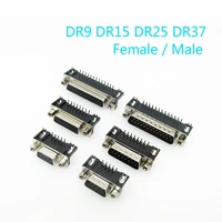 5pcs dr9 dr15 dr25 dr37 femalemale right angle welded d sub connector rs232 serial port adapter 9152537 pin
