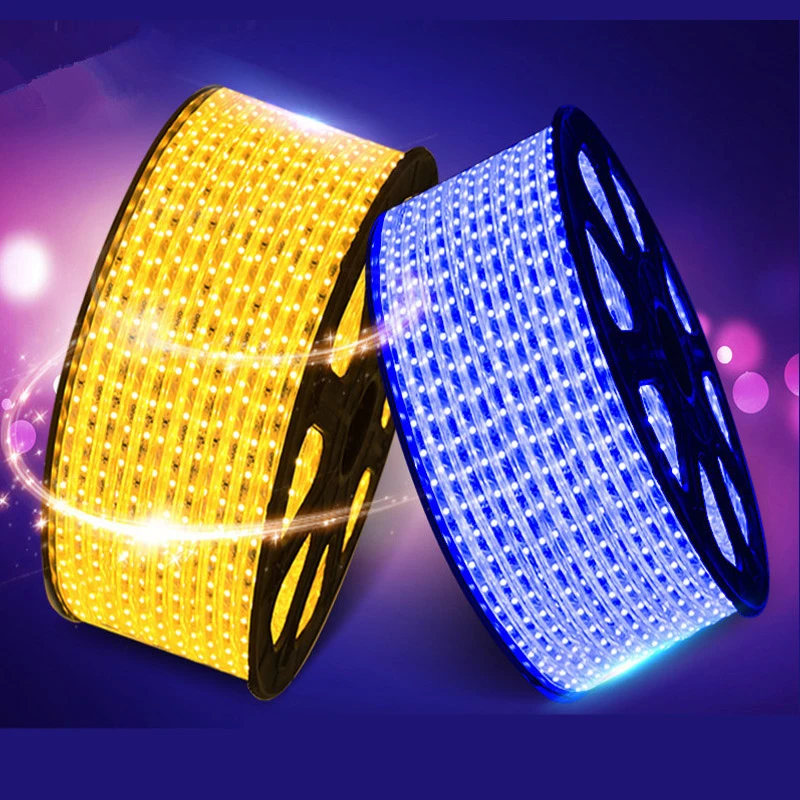 Лидер продаж светодиодные полосы Водонепроницаемый 5050 220 В гибкий свет 60led/m rgb