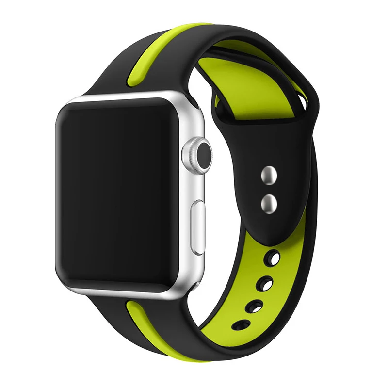 black cyan Спортивный ремешок для apple watch pulseira apple watch 4, 3, 5, ремешок 44 мм, 40 мм, iwatch band 42 мм, 38 мм, браслет correa, ремешок для часов - Цвет ремешка: black cyan
