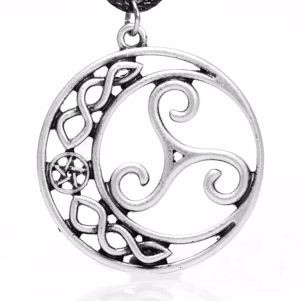 

1pcs 4006 Triskele Pendant Necklace Triskelion Pentacle Pendants Necklaces Silver Women Charm Sports Necklace Lead Free