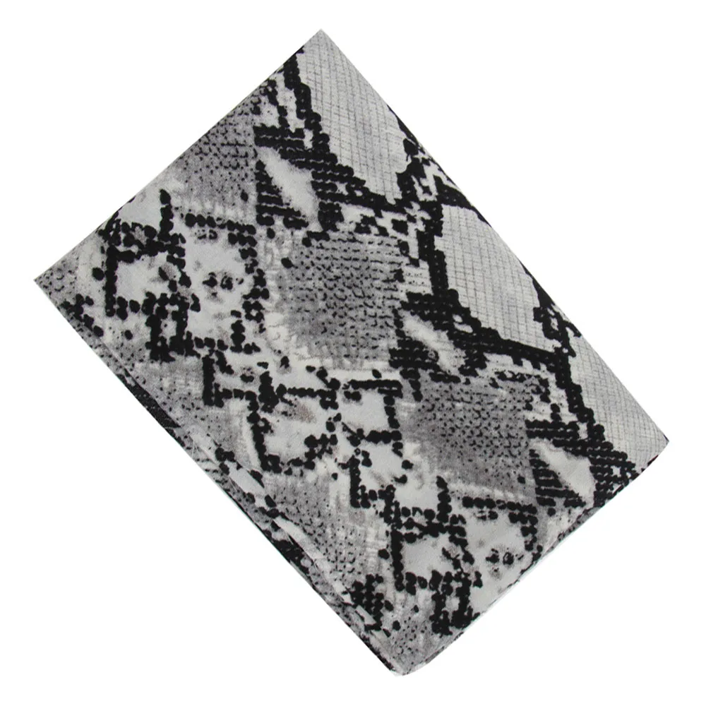 grey snake IBOWS 45*150 см шелковая шифоновая ткань леопардовая змеиная набивная ткань для DIY одежды платья роскошный мягкий домашний текстильный занавес материал - Цвет: grey snake