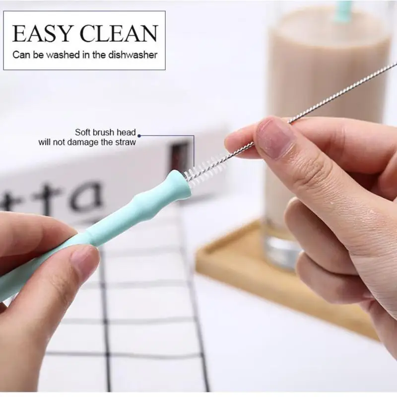 50 шт многоразовый силикон соломинки Пищевая силиконовая Питьевая солома с