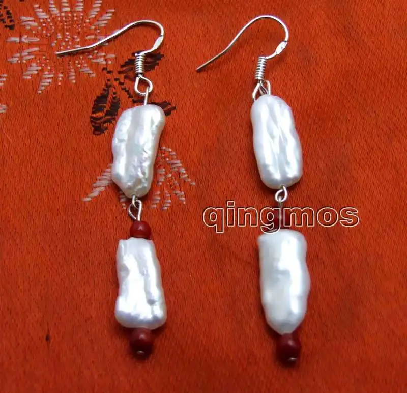 Большой 10*15 мм белый прямоугольник натурального пресноводного жемчуга и 3-4