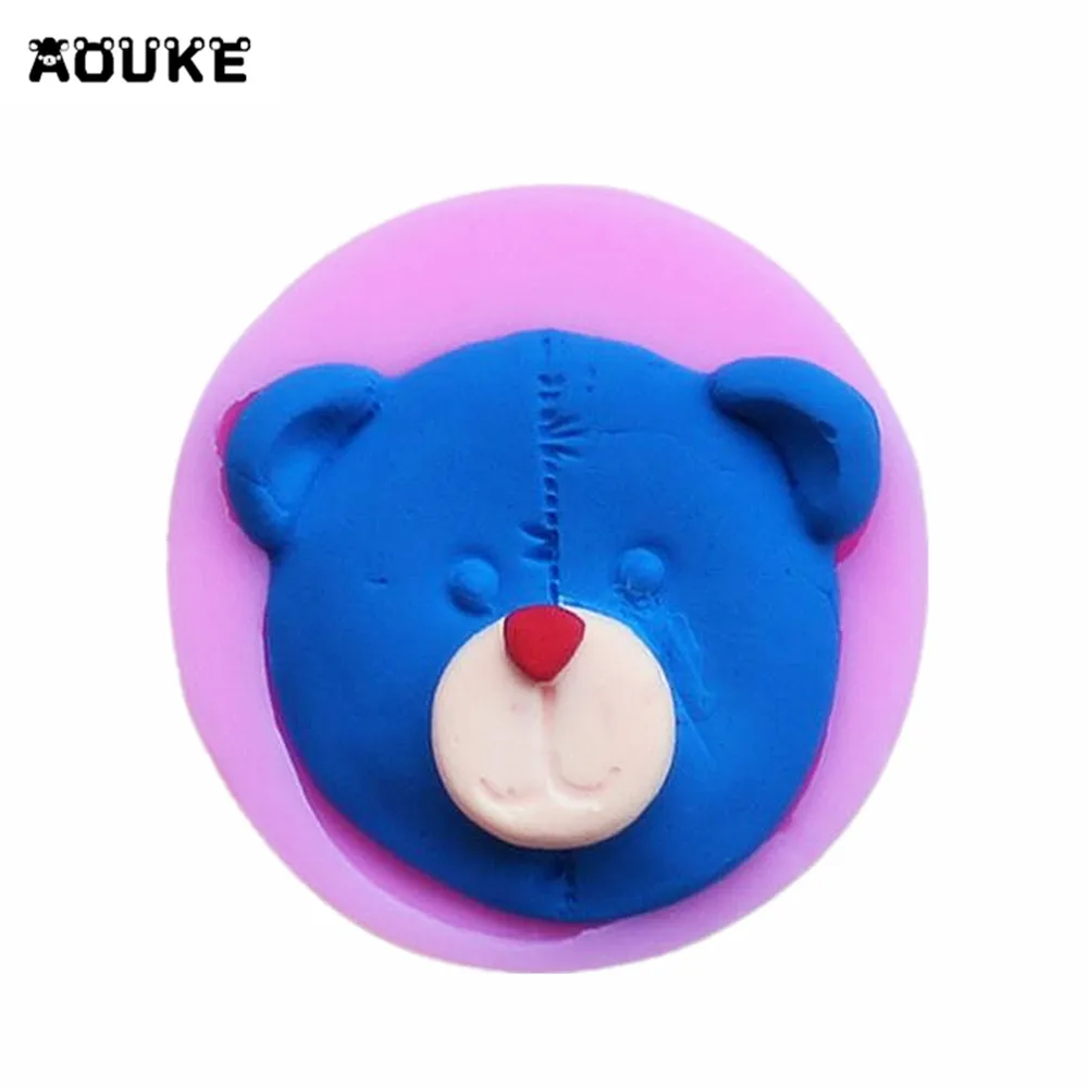 Мультяшный медведь лицо фонфант Торт Силиконовый Moldc шоколадное печенье Лед Куб