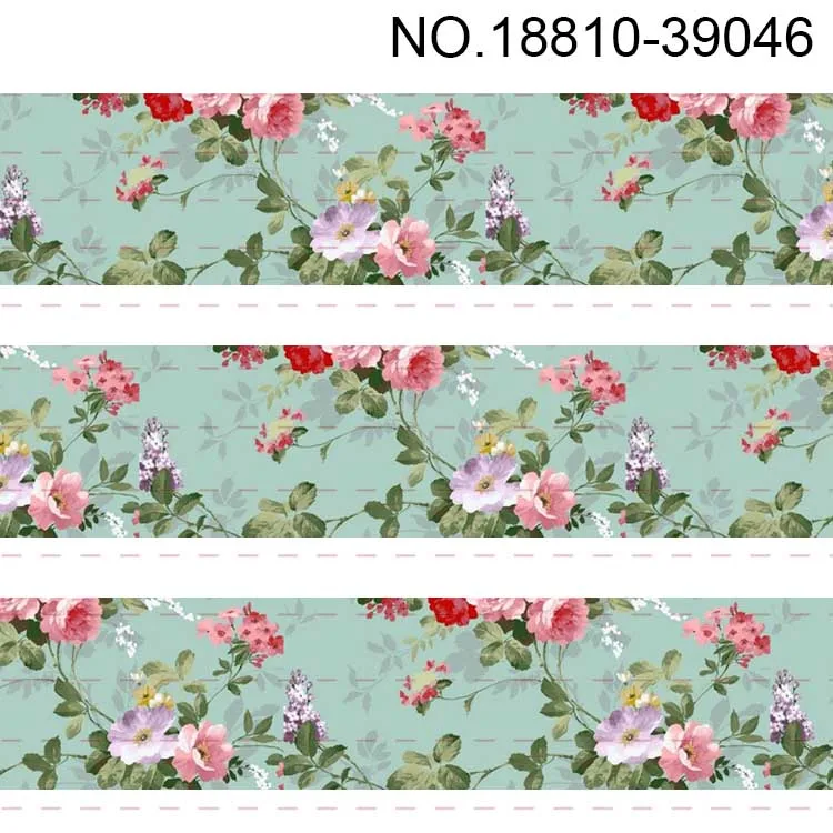 18810-39046 10 ярдов-разные размеры-Цветы Узор корсаж лента-с красивым цветочным рисунком печатная лента - Цвет: 18810-39046