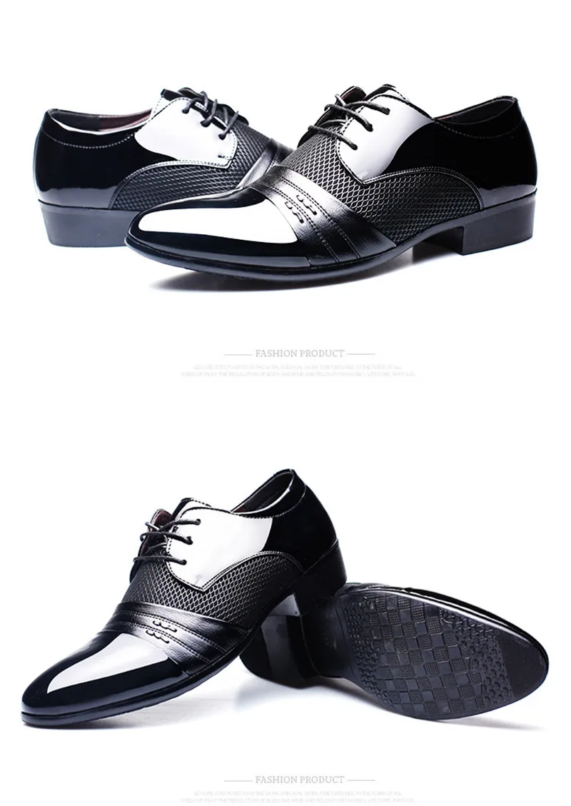 Merkmak Men Leather Shoes Oxford PU Leather Men's Dress Shoes Business Flat Shoes Breathable Men's Banquet Wedding Shoes 48