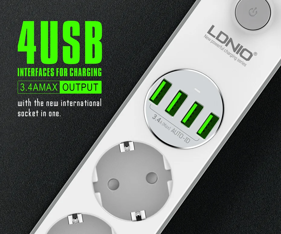 Блок питания ЕС вилка стены несколько розеток Портативный 4 выхода 4 USB порт для мобильных телефонов смартфонов планшеты сетевой фильтр