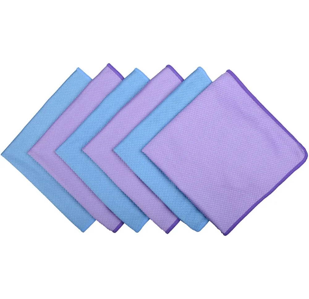 Glass Stainless Steel Cleaning Cloths Window Windshield Cloths 30cmx40cm 6 Pack