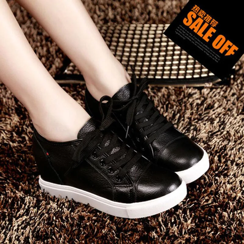 Женские кожаные туфли модные повседневные из натуральной кожи на скрытом