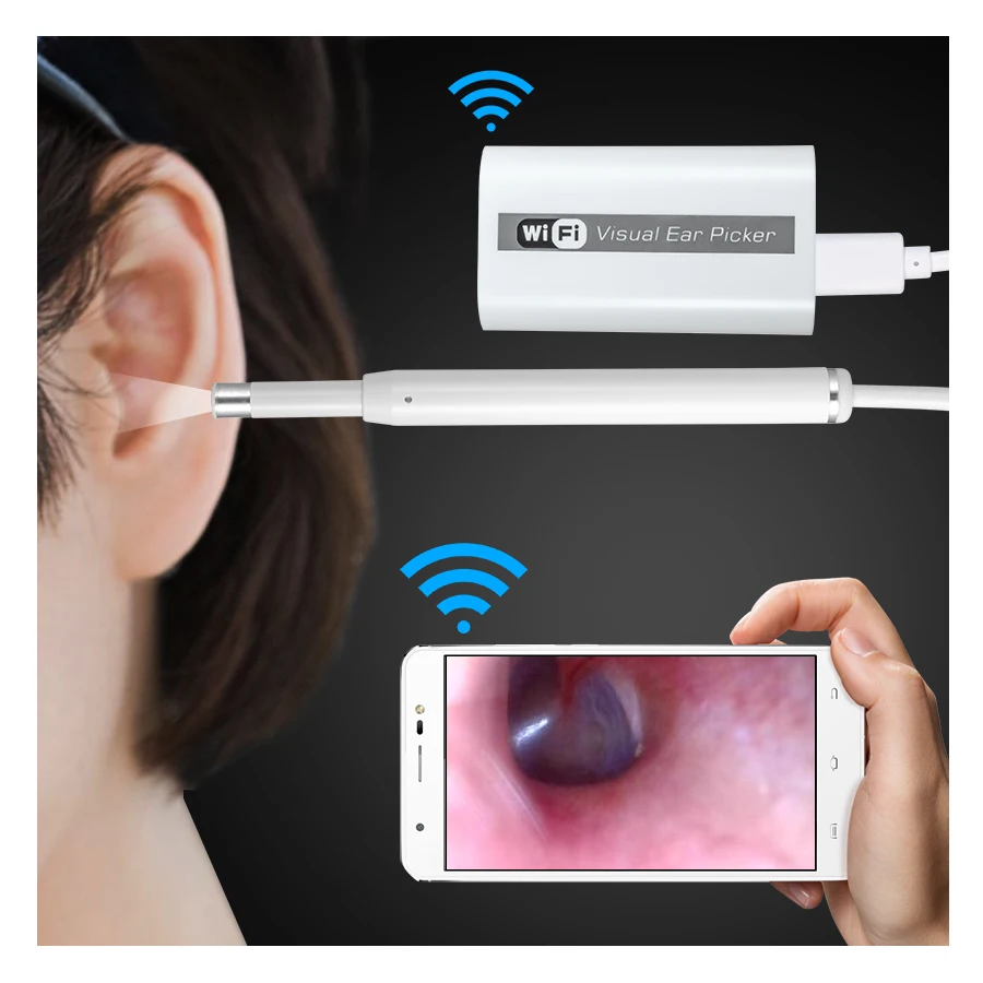 KERUI 720 P HD многоцелевой отоскоп 2 м 5,5 мм USB Wi-Fi эндоскоп Камера ухо чище бороскоп Поддержка ПК MAC android IOS Телефон