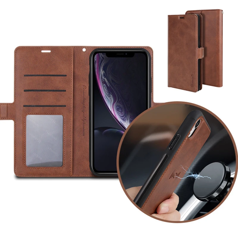 2 в 1 откидная крышка из искусственной кожи съемная сумка для iPhone XR XS Max чехол