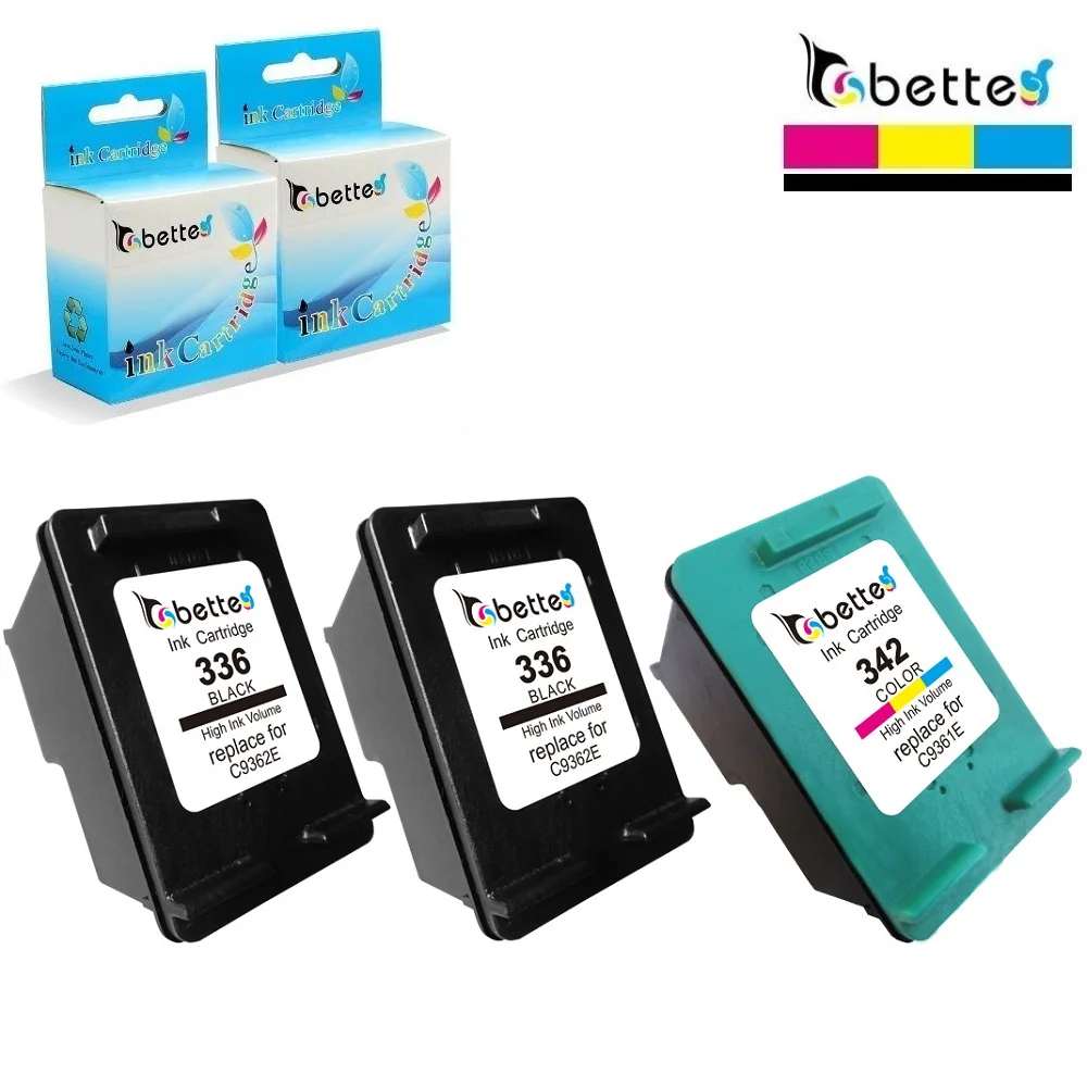 3PK BETTE картридж для HP 336 342 C9362EE hp336 C9361EE hp342 Deskjet 5440 PSC 1510 Photosmart 1500 C3100 C3180 | Компьютеры и