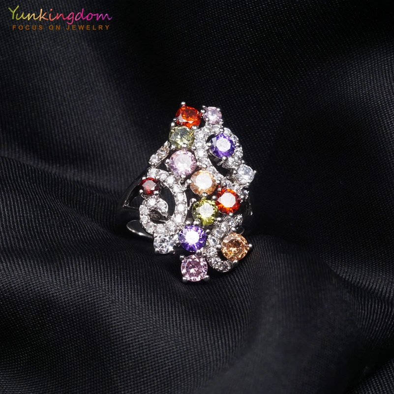 Yunkingdom винтажные Роскошные блестящие красочные кристаллы кубического циркония