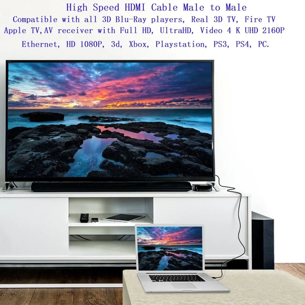 HDMI кабель 2 0 высокоскоростной разъем Папа папа поддержка 1080P 3D Ethernet для HDTV PS3