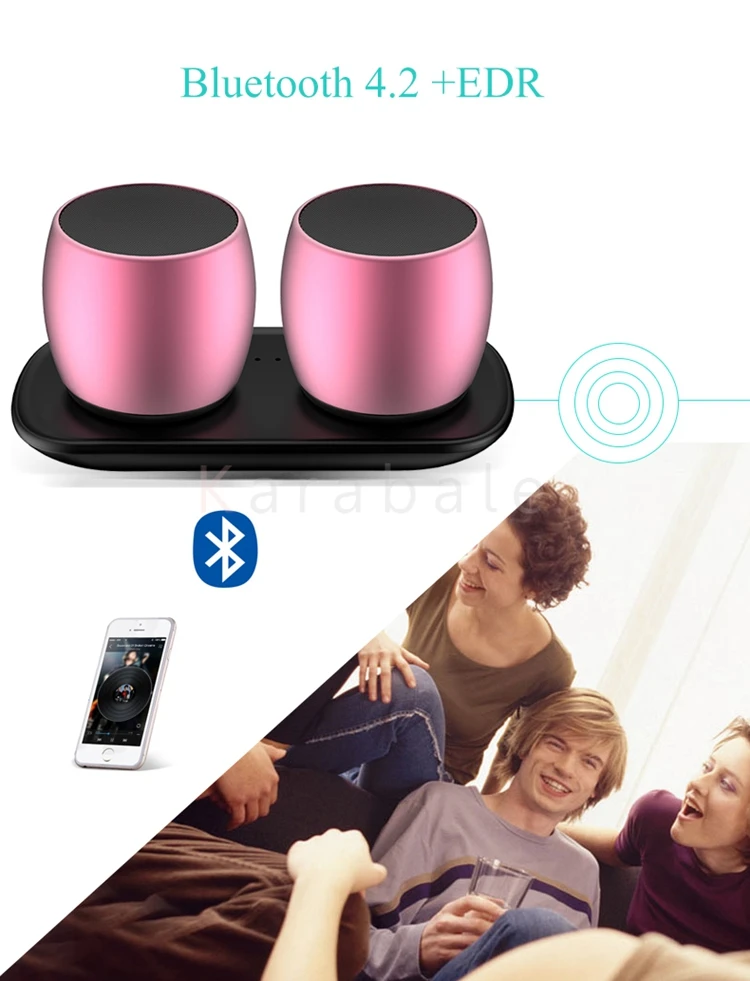 Сардины наушники-вкладыши TWS с Металл Bluetooth Динамик s Наушники-вкладыши TWS с Системы Колонка Портативный мини Динамик 3D стерео компьютерный сабвуфер громкий Динамик MP3 плеер