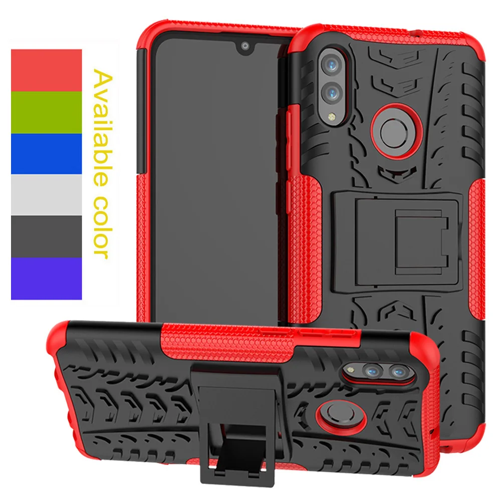 For Huawei P Smart 2019/Honor 10 Lite Case Dual Layer Tire Pattern Armor Anti Drop Back Stand Cover 2019 | Мобильные телефоны и