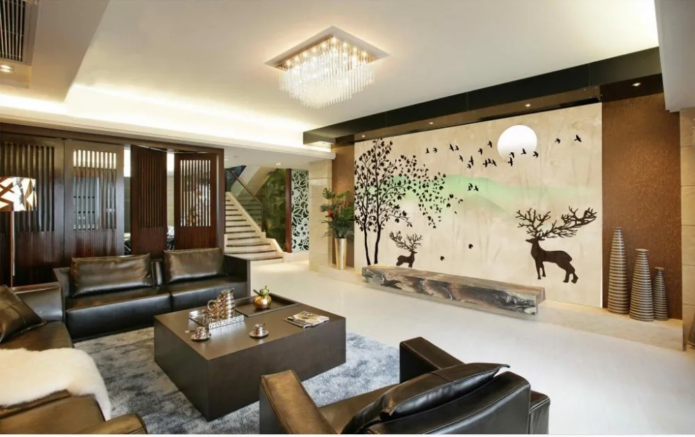 

Настенные 3d обои на заказ, абстрактная картина из нетканого материала с изображением дерева и птицы, настенные 3d фрески для стен