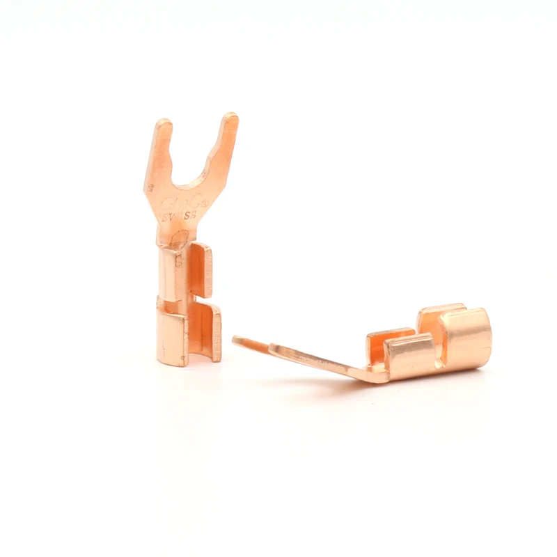 8pcs CMC Solid Copper Spade Plug Speaker Cable Wire Connector HiFi | Электроника