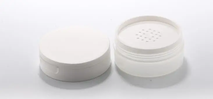 1 шт. пустая банка для пудры с ситечком и пуховкой косметическая пластиковая